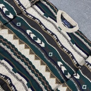 Vintage Siegfried Sweater Mens Sz L Textured 3D Weave Knit Pullover Grandpa 90s‎
